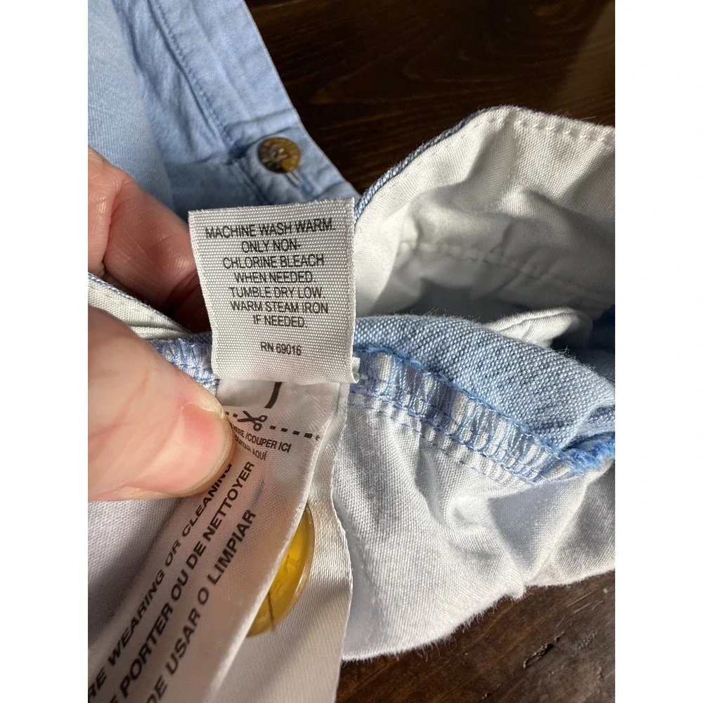 Le Tigre Mens Light Blue Flat Front‎ Shorts Size 40 Chambray Oxford RN 69016